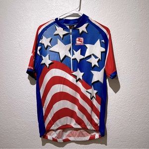 Giordana Bike Cycling Jersey Mens XL Vintage Red White Blue Stars & Stripes